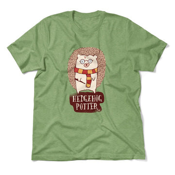 Hedge Hog Potter Men/Unisex T-Shirt in Heather Green color
